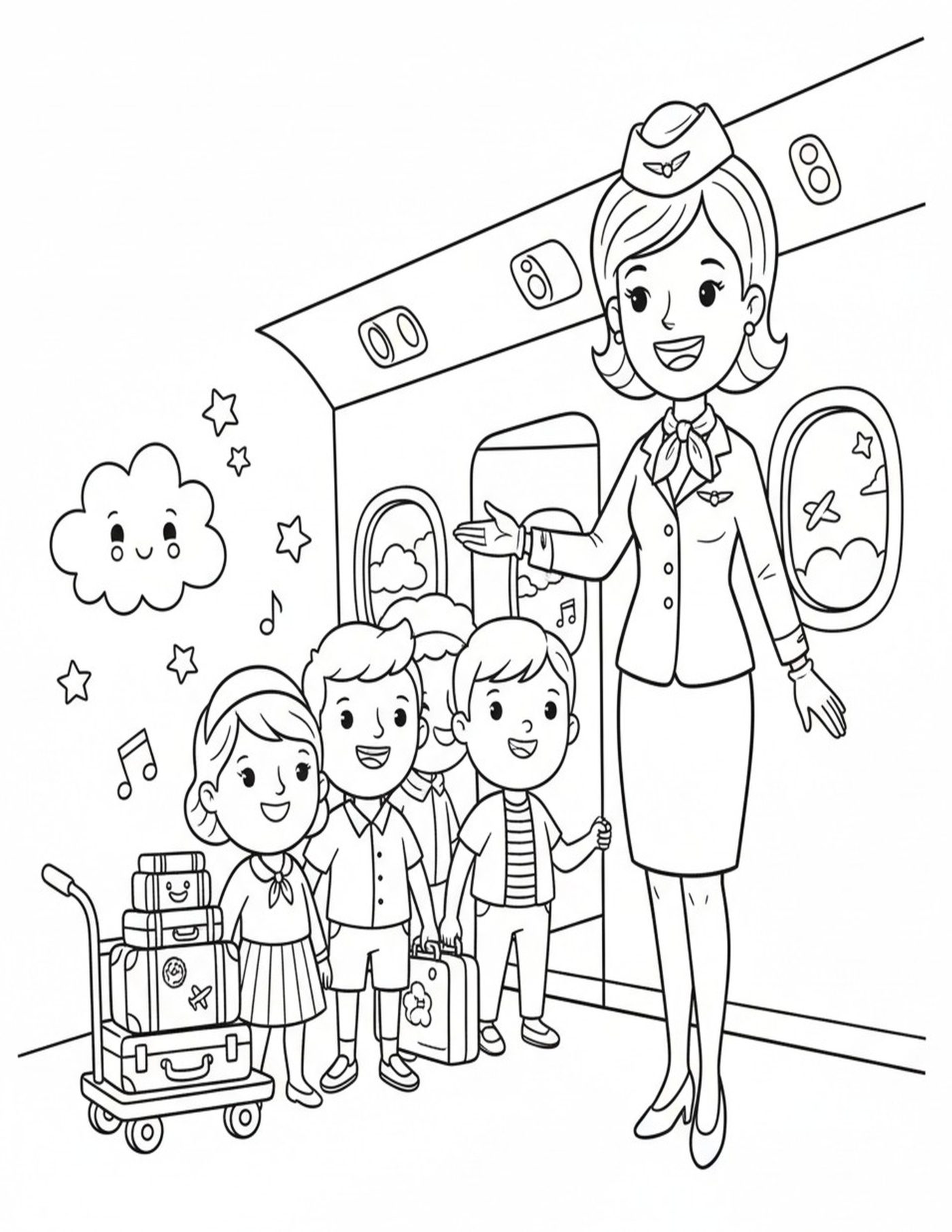 Aviation Coloring Book — Color Your Flying Adventure! — interior sample 1