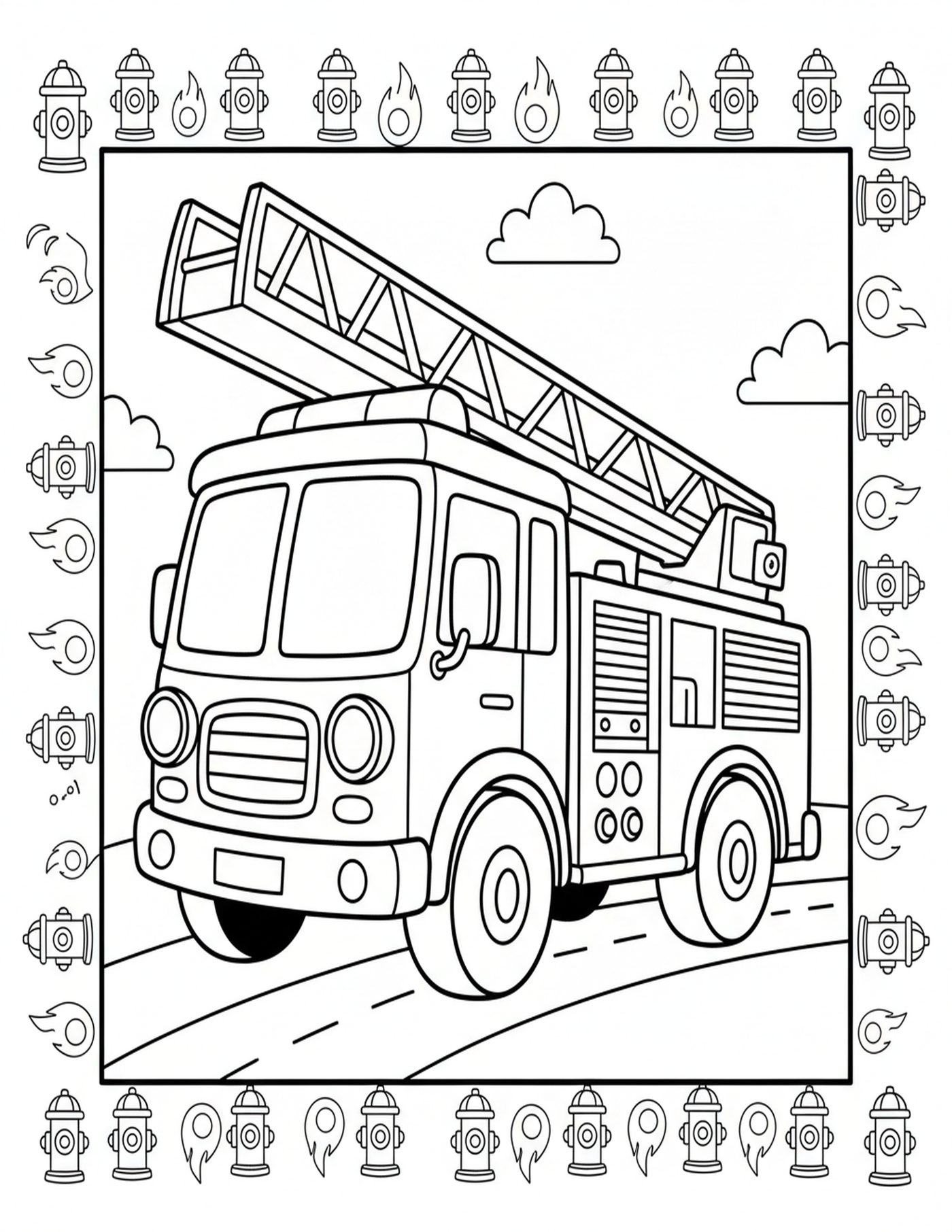 Big Vehicles Coloring Book — interior sample 3