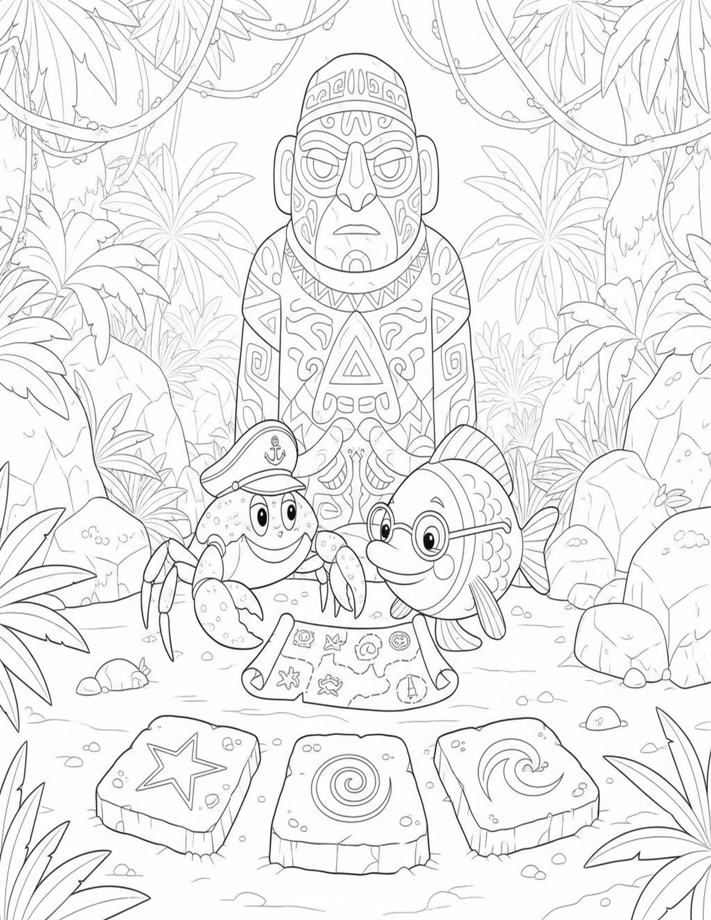 Captain Crab's Coloring Treasure Island Adventure — interior sample 3