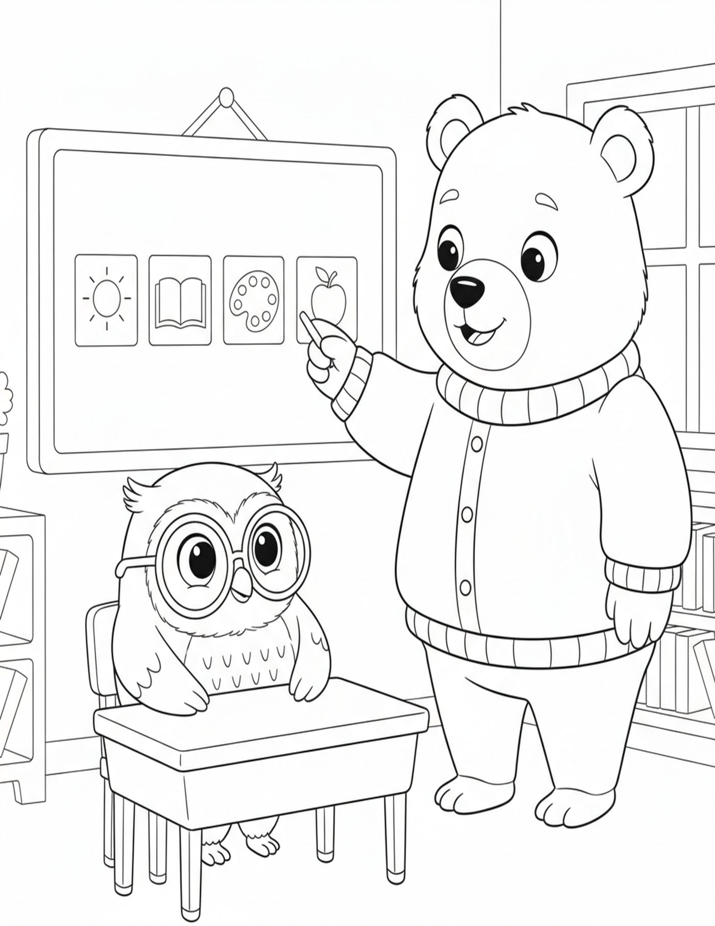 Ollie the Owl – Back to School Coloring & Activity Book — interior sample 2